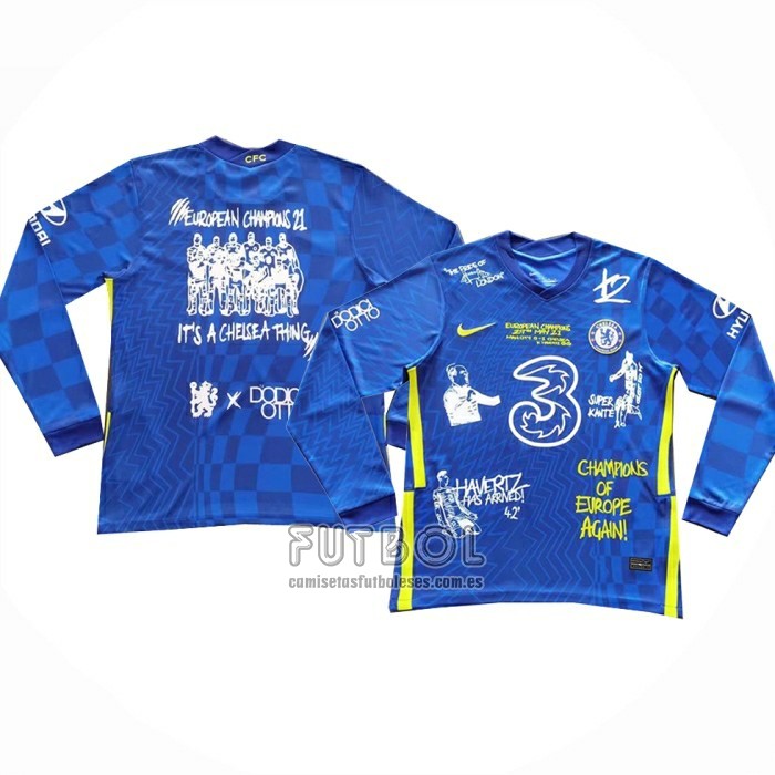 Camiseta Chelsea 42 Champions Special Manga Larga 2021 2022